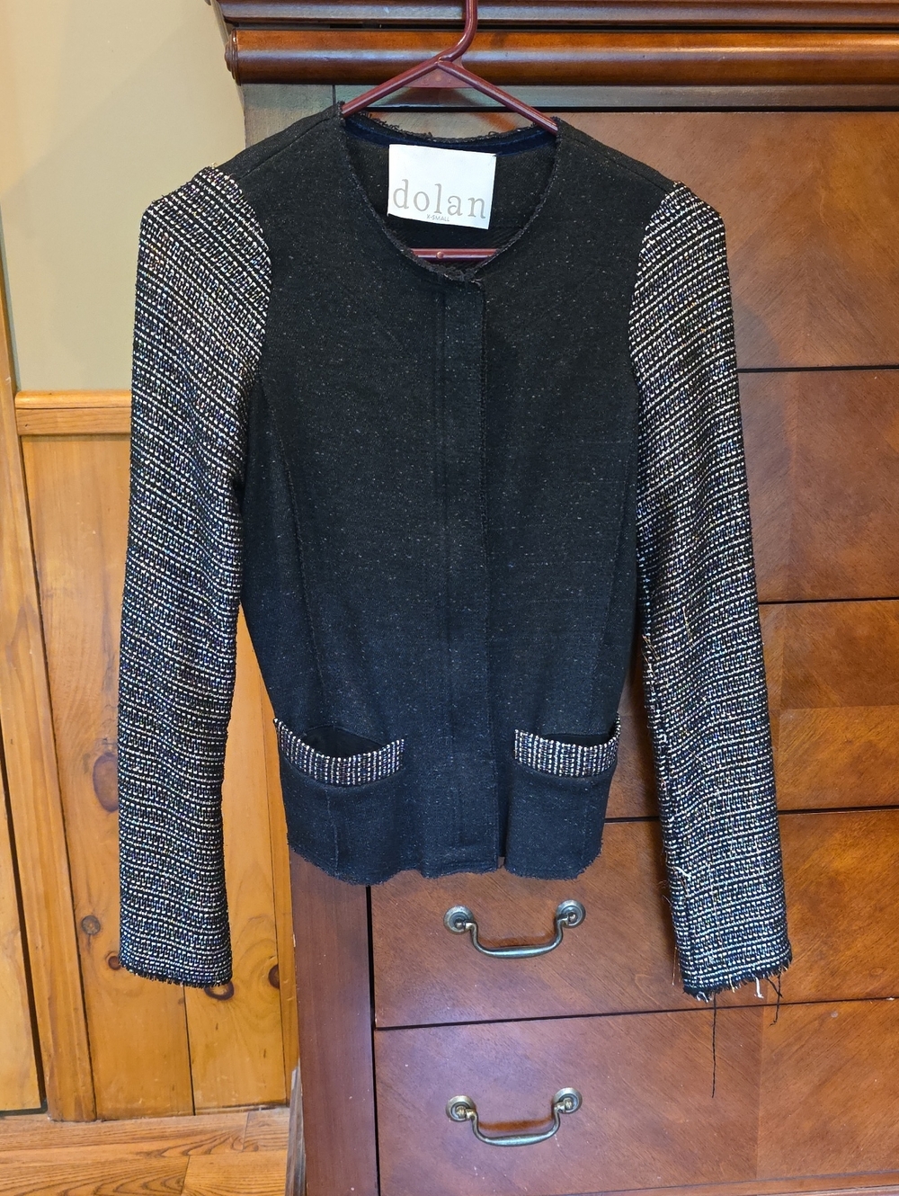 dolan Black Jacket with Metalic Sleeves